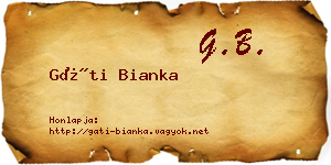 Gáti Bianka névjegykártya